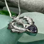 Millie Scottish Thistle Necklace in Sterling Silver Pendant La Vie Bien Millie Scottish Thistle Necklace in Sterling Silver