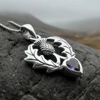 Millie Scottish Thistle Necklace in Sterling Silver Pendant La Vie Bien Millie Scottish Thistle Necklace in Sterling Silver