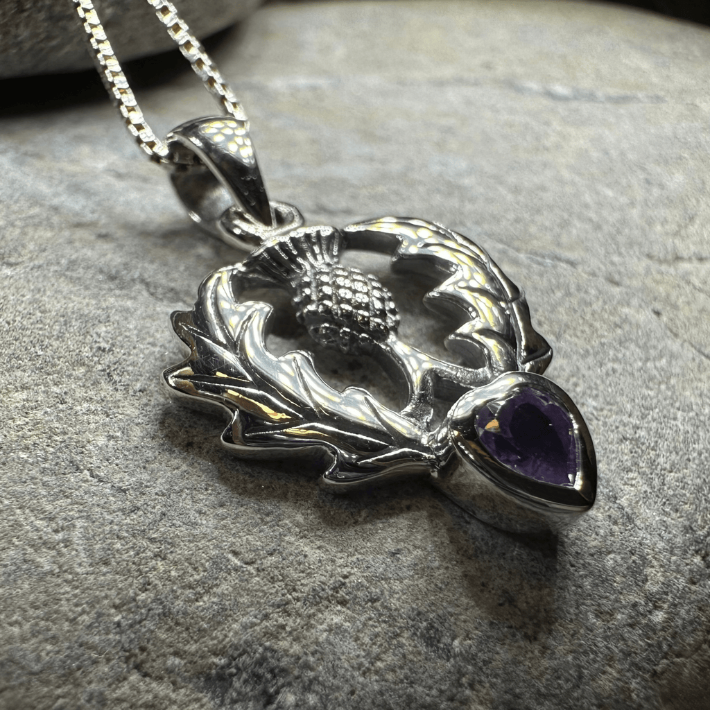 Millie Scottish Thistle Necklace in Sterling Silver Pendant La Vie Bien Millie Scottish Thistle Necklace in Sterling Silver