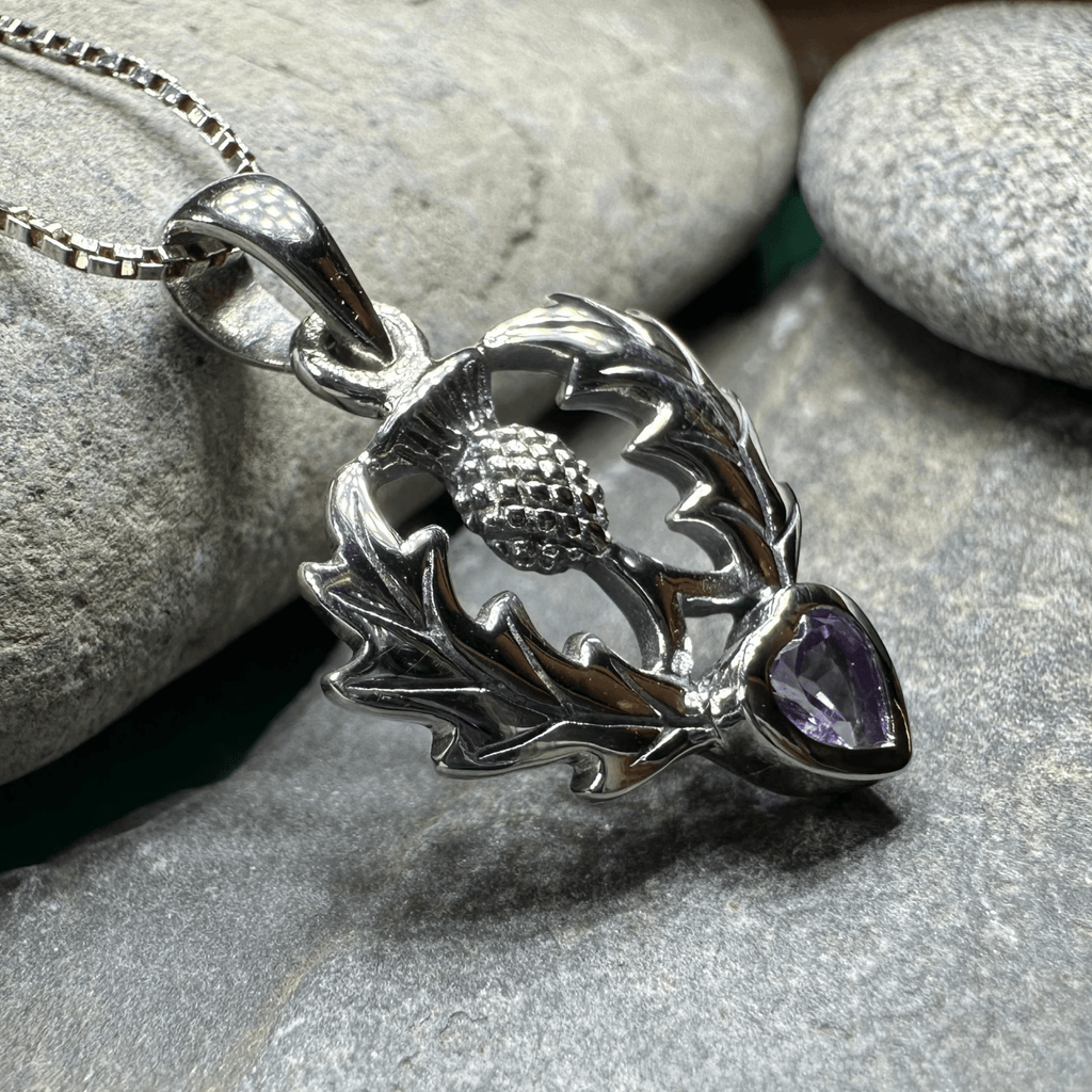 Millie Scottish Thistle Necklace in Sterling Silver Pendant La Vie Bien Millie Scottish Thistle Necklace in Sterling Silver