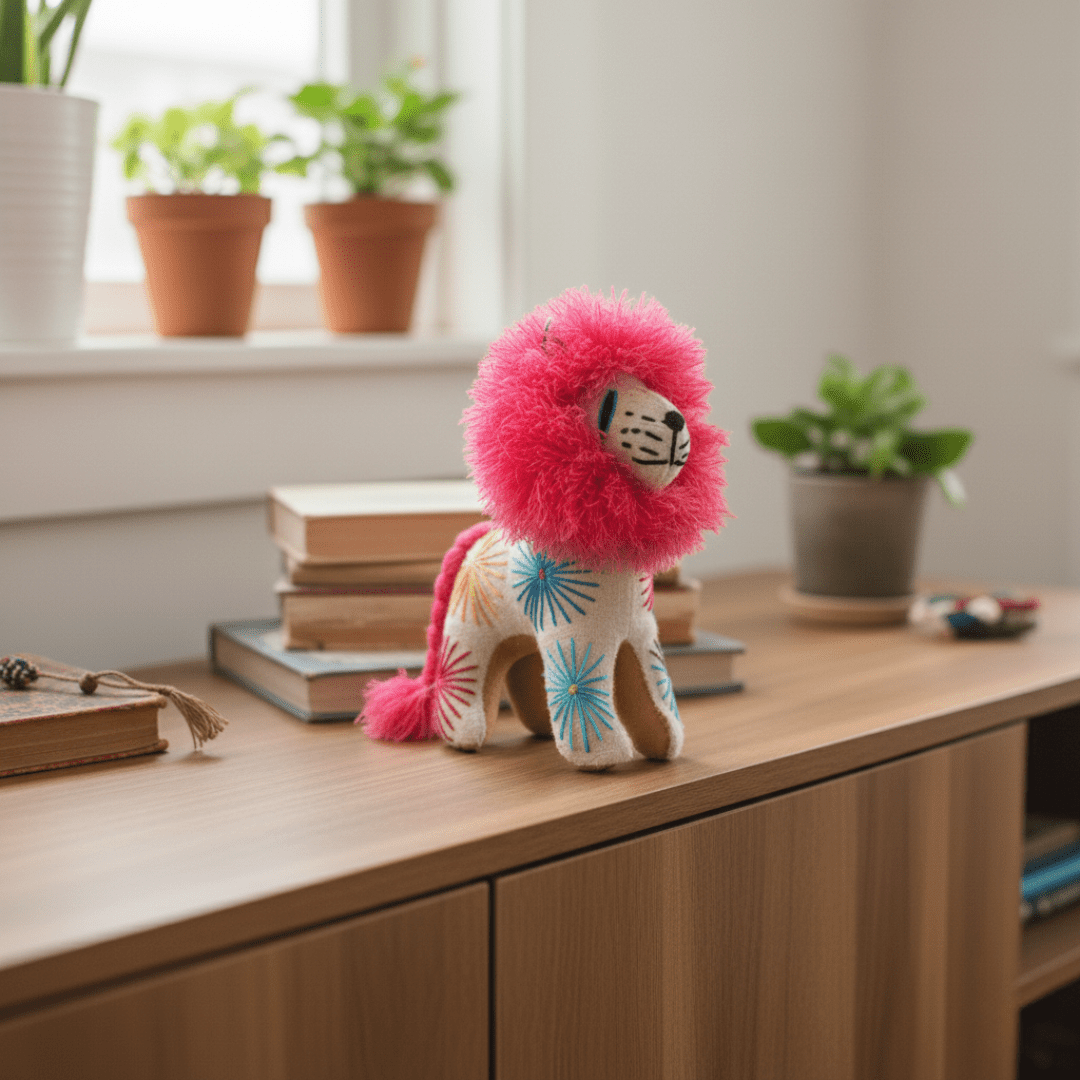 Milo the Lion: Repurposed Wool Boho Decor - Mexico Decor La Vie Bien Milo the Lion: Repurposed Wool Boho Decor - Mexico