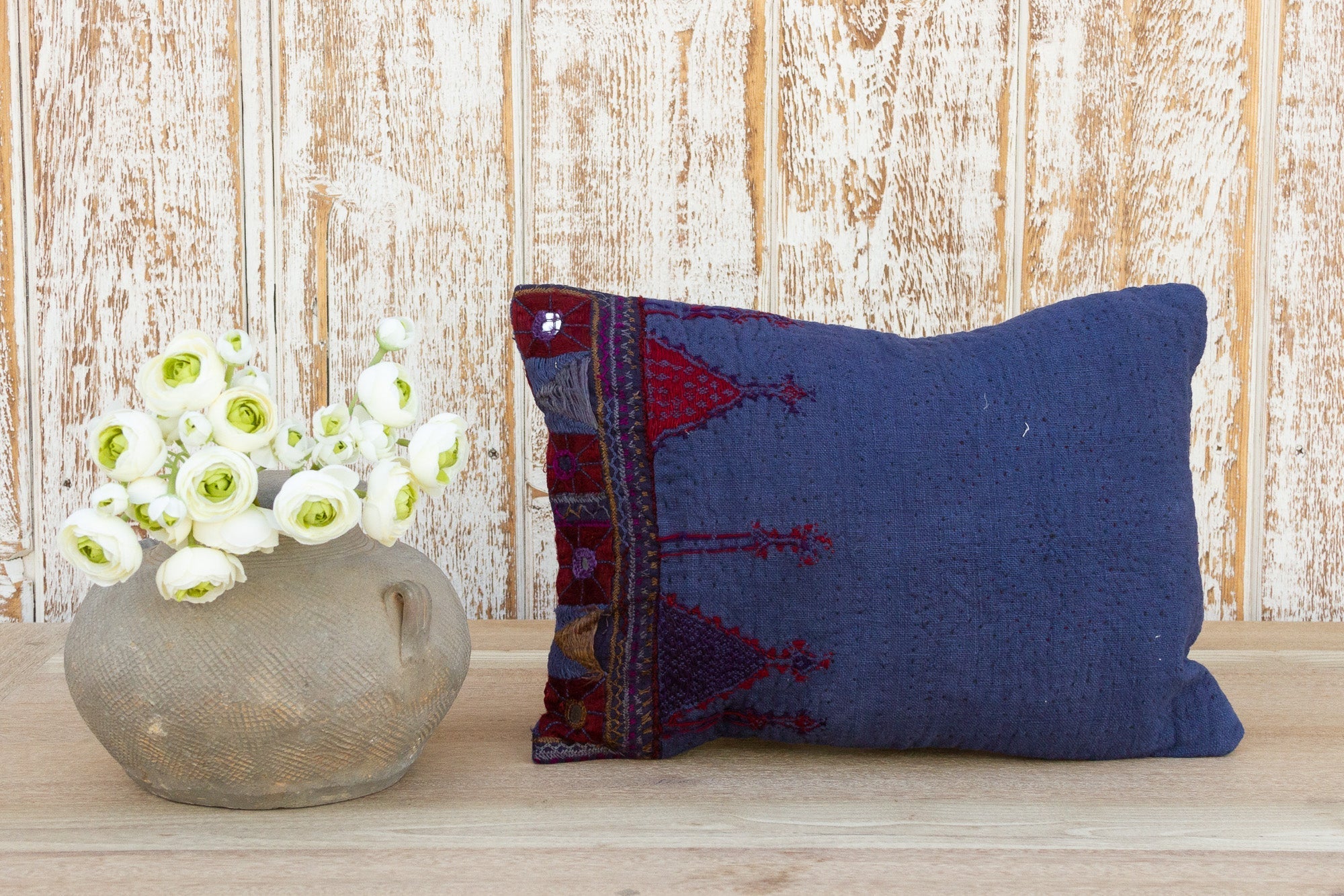 Mima Antique Indigo Grain Sack Pillow Pillow La Vie Bien Mima Antique Indigo Grain Sack Pillow