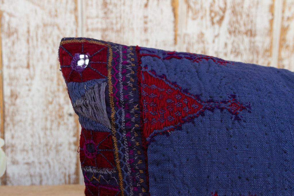 Mima Antique Indigo Grain Sack Pillow Pillow La Vie Bien Mima Antique Indigo Grain Sack Pillow