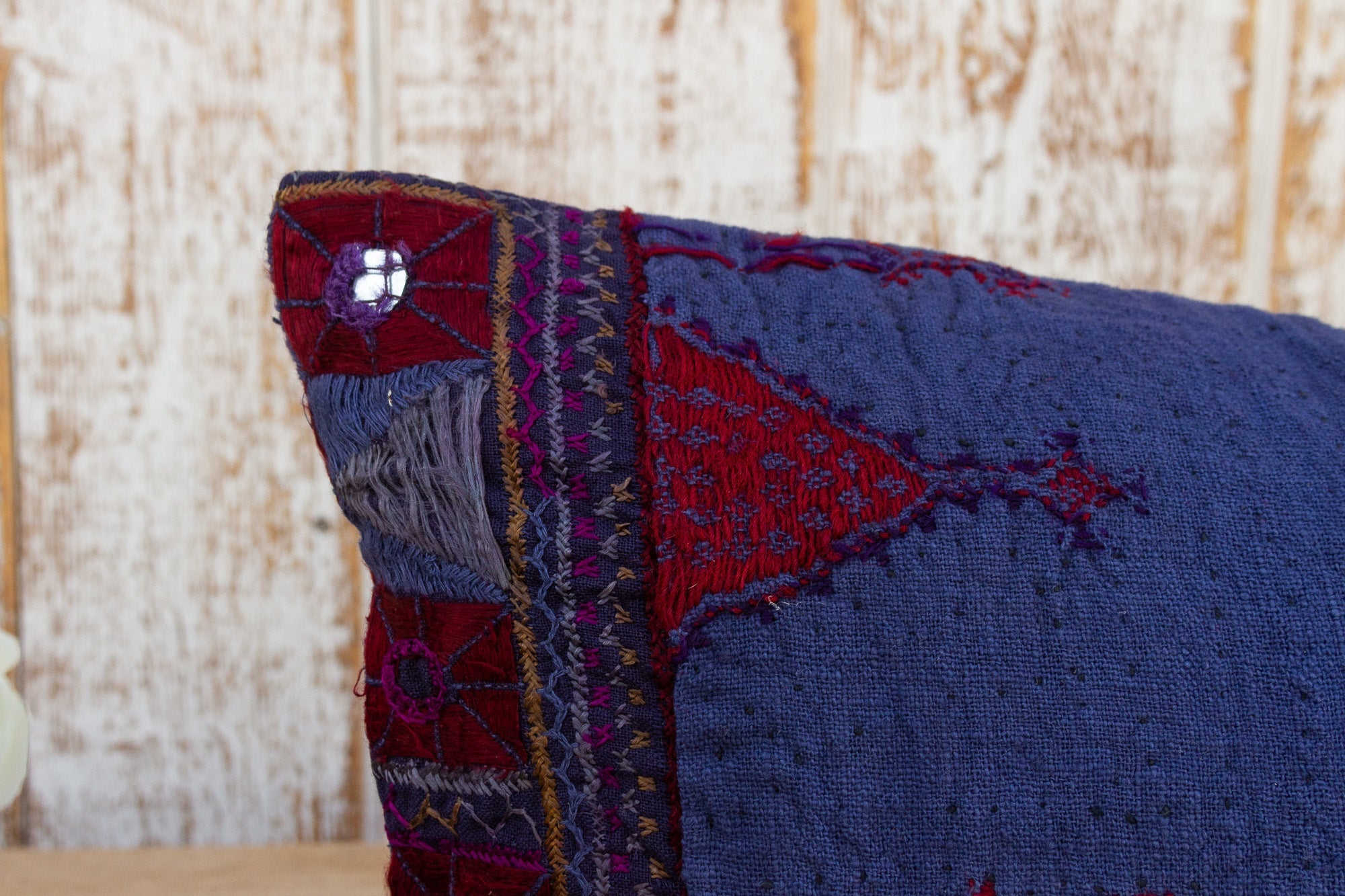 Mima Antique Indigo Grain Sack Pillow Pillow La Vie Bien Mima Antique Indigo Grain Sack Pillow