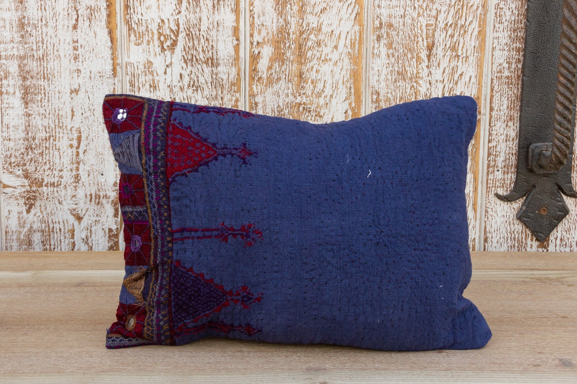 Mima Antique Indigo Grain Sack Pillow Pillow La Vie Bien Mima Antique Indigo Grain Sack Pillow