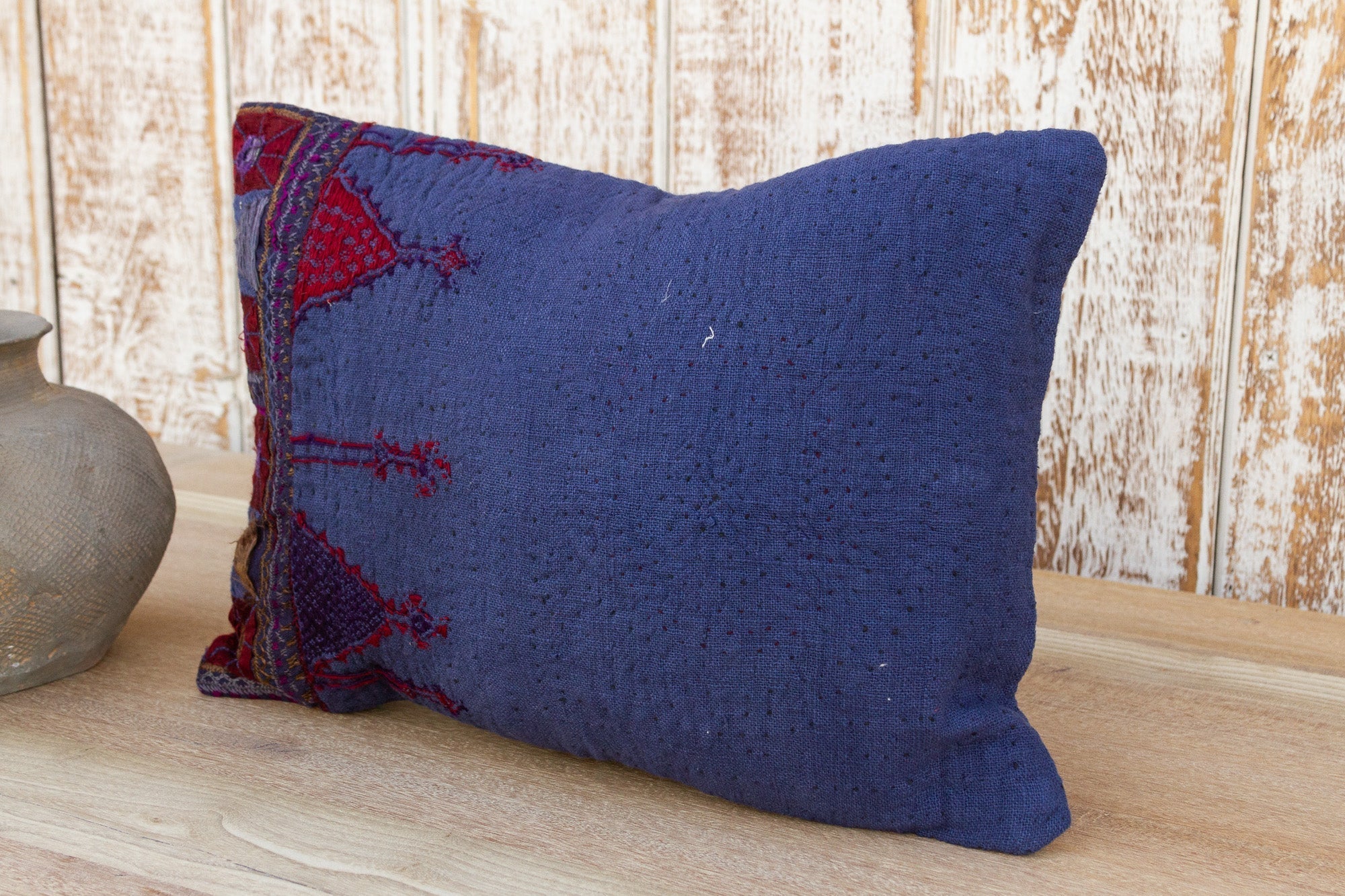 Mima Antique Indigo Grain Sack Pillow Pillow La Vie Bien Mima Antique Indigo Grain Sack Pillow