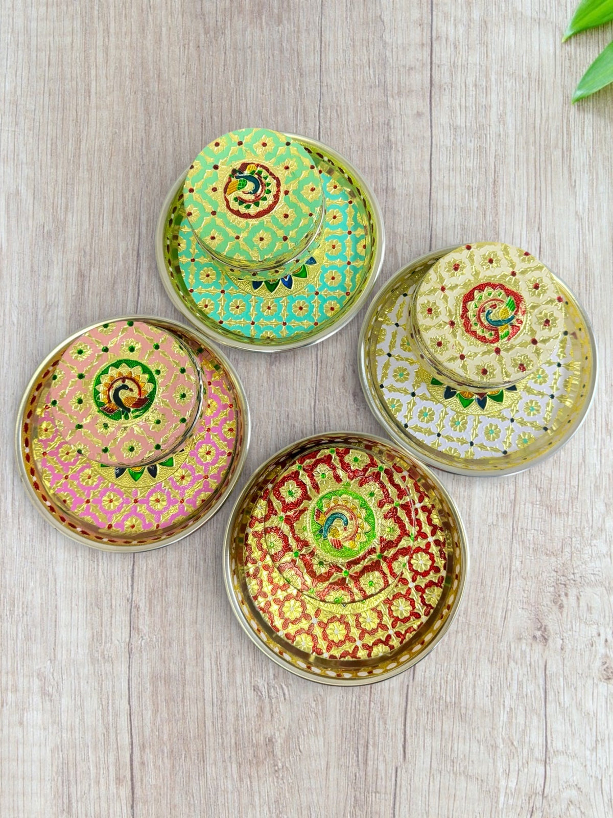 Minakari Thali / Minakari Stainless Steel Box - Housewarming Gift/Hostess Gift La Vie Bien Minakari Thali / Minakari Stainless Steel Box - Housewarming Gift/Hostess Gift