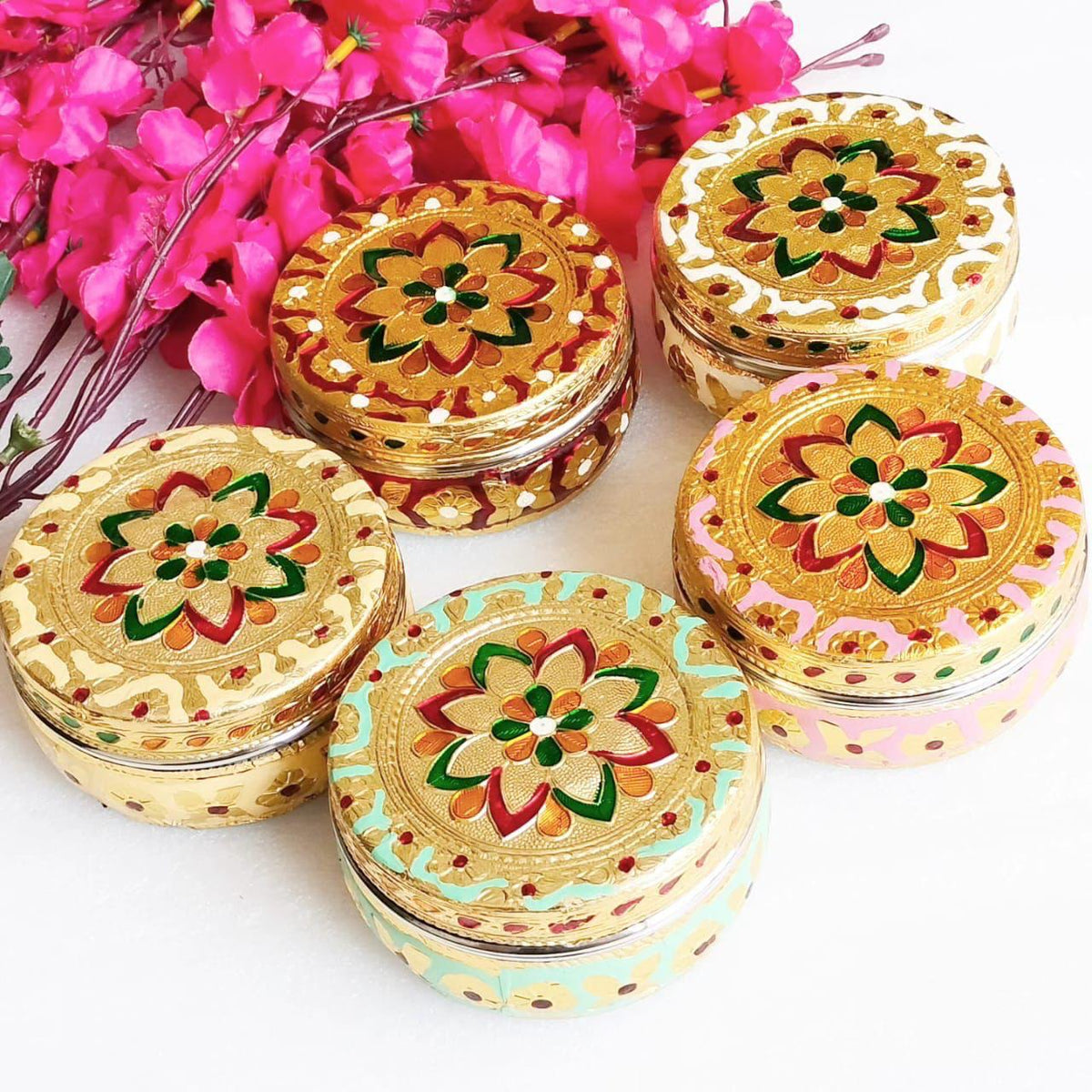 Minakari Thali / Minakari Stainless Steel Box - Housewarming Gift/Hostess Gift La Vie Bien Minakari Thali / Minakari Stainless Steel Box - Housewarming Gift/Hostess Gift