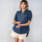 Mineral Washed Denim Top Clothing La Vie Bien Mineral Washed Denim Top
