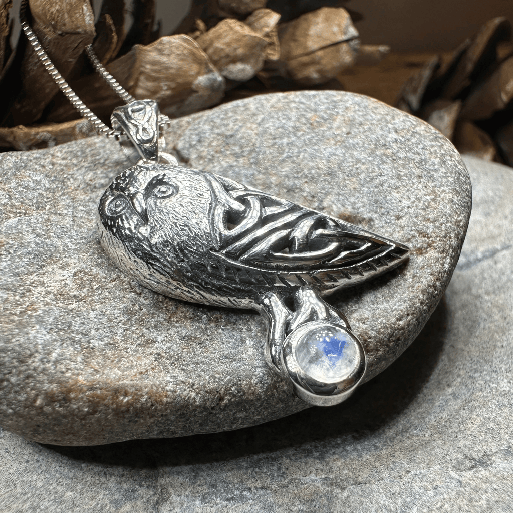 Minerva Celtic Owl Necklace in Sterling Silver Pendant La Vie Bien Minerva Celtic Owl Necklace in Sterling Silver