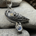 Minerva Celtic Owl Necklace in Sterling Silver Pendant La Vie Bien Minerva Celtic Owl Necklace in Sterling Silver