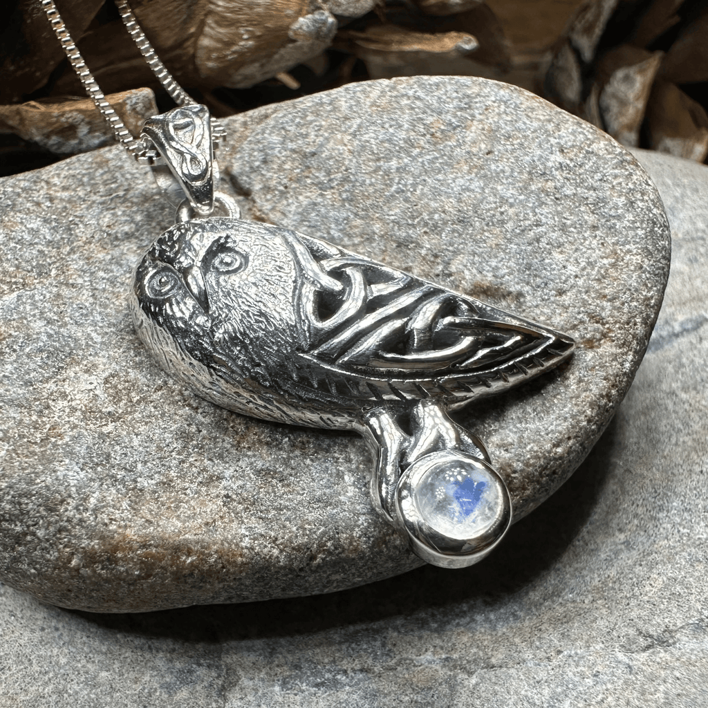 Minerva Celtic Owl Necklace in Sterling Silver Pendant La Vie Bien Minerva Celtic Owl Necklace in Sterling Silver