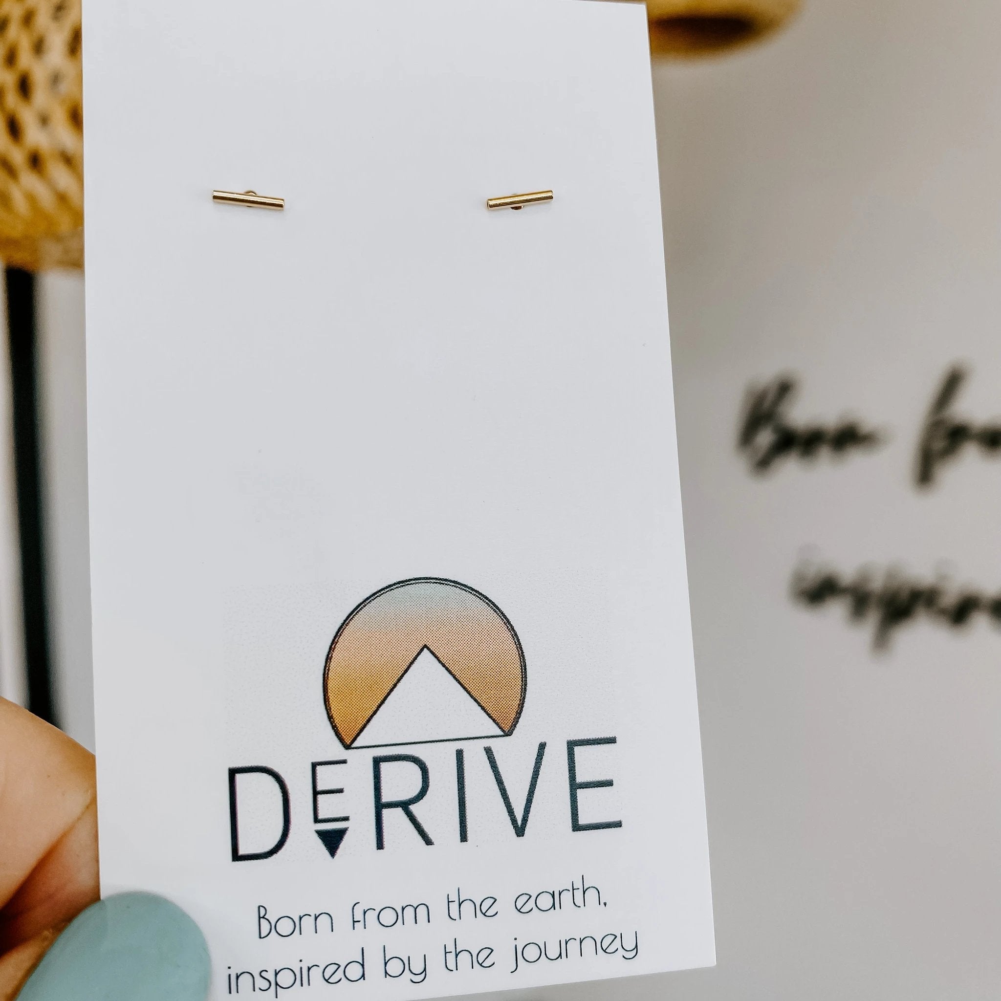 Mini Bar Stud Earrings by Derive Jewelry