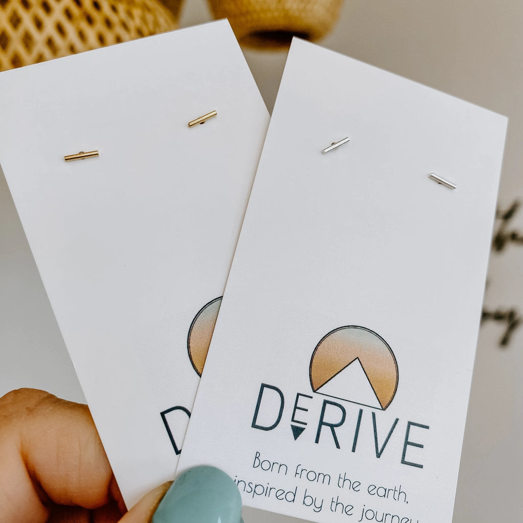 Mini Bar Stud Earrings by Derive Jewelry