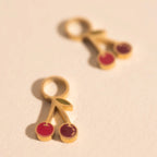 Mini Cherry Huggie Hoop Charms by Oh Clementine