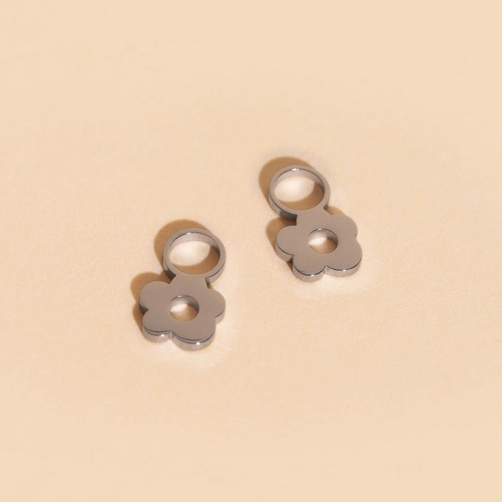 Mini Flower Huggie Hoop Charms by Oh Clementine