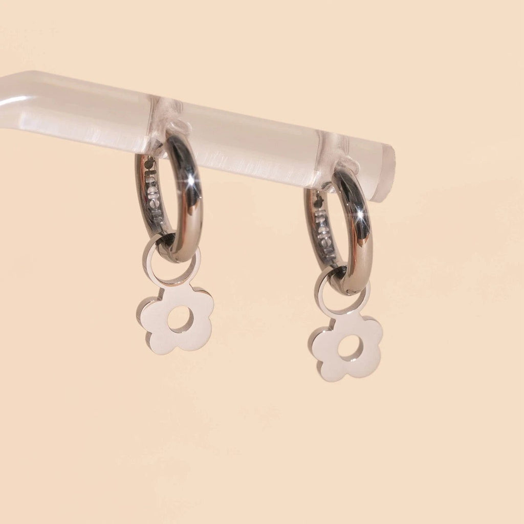 Mini Flower Huggie Hoop Charms by Oh Clementine