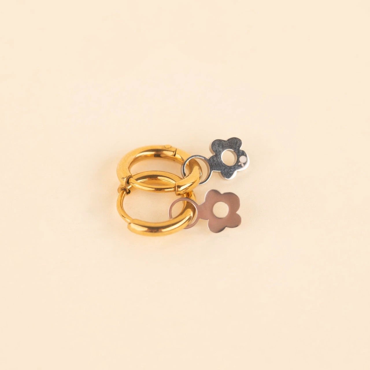 Mini Flower Huggie Hoop Charms by Oh Clementine