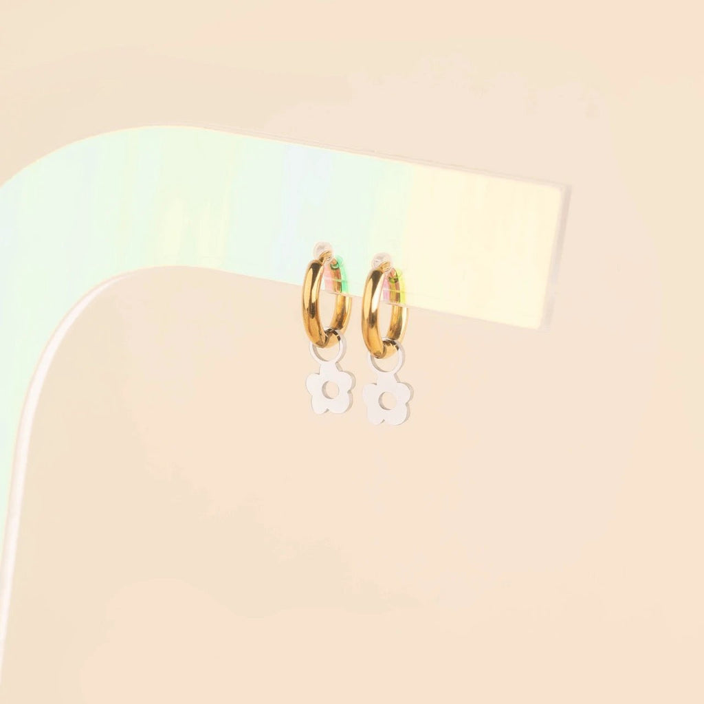 Mini Flower Huggie Hoop Charms by Oh Clementine