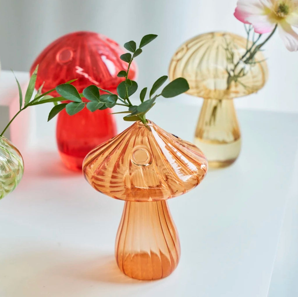 Mini Glass Mushroom Bud Vase
