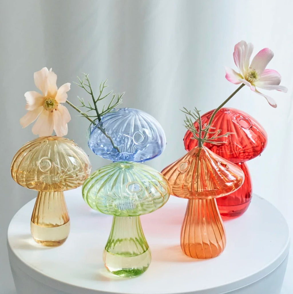 Mini Glass Mushroom Bud Vase