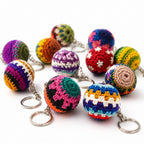 Mini Hacky Sack Handmade Footbag Knit Crochet Keychain – Guatemala Accessories La Vie Bien Mini Hacky Sack Handmade Footbag Knit Crochet Keychain – Guatemala
