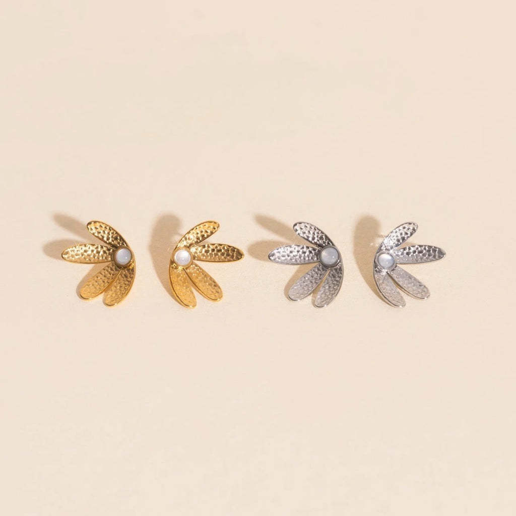 Mini Half Bloomed Stud Earrings by Oh Clementine