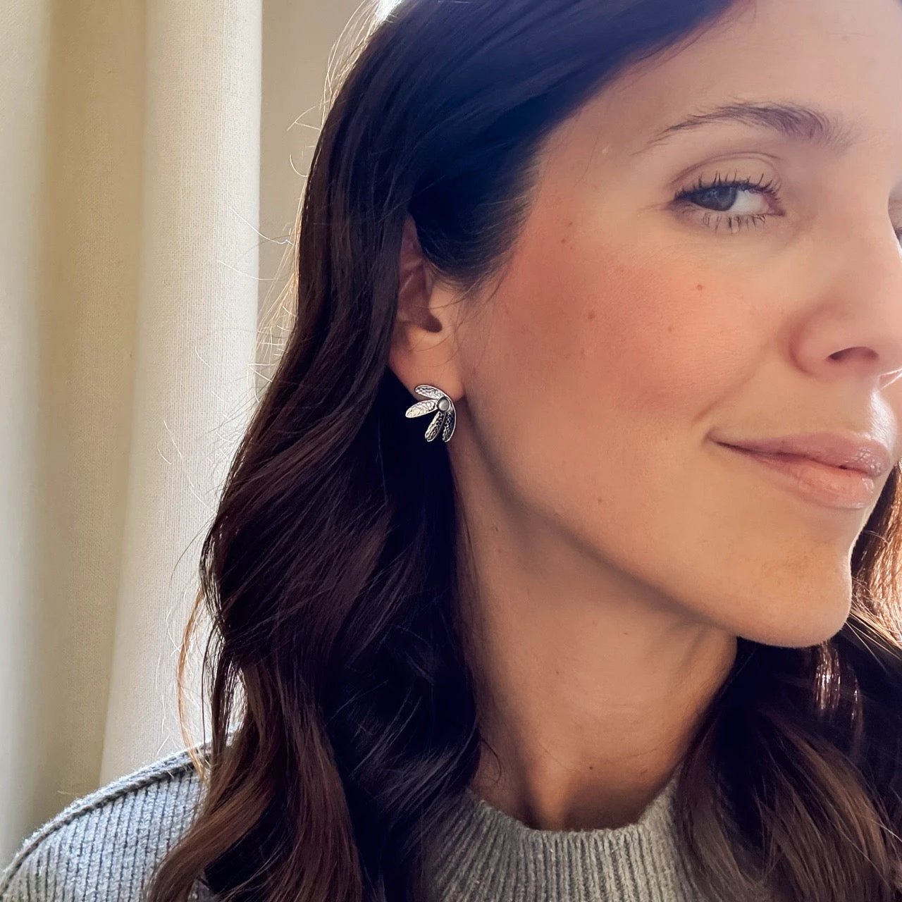 Mini Half Bloomed Stud Earrings by Oh Clementine