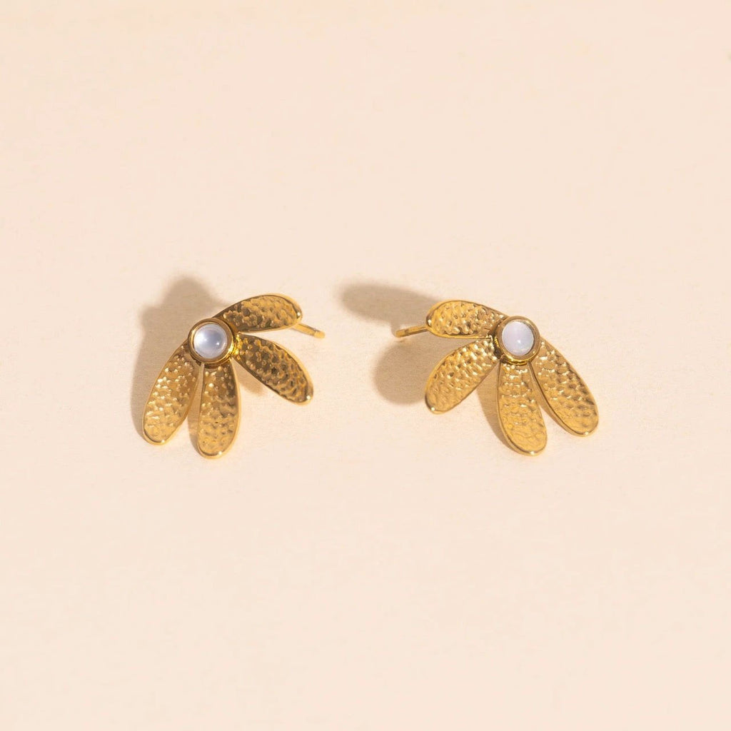 Mini Half Bloomed Stud Earrings by Oh Clementine