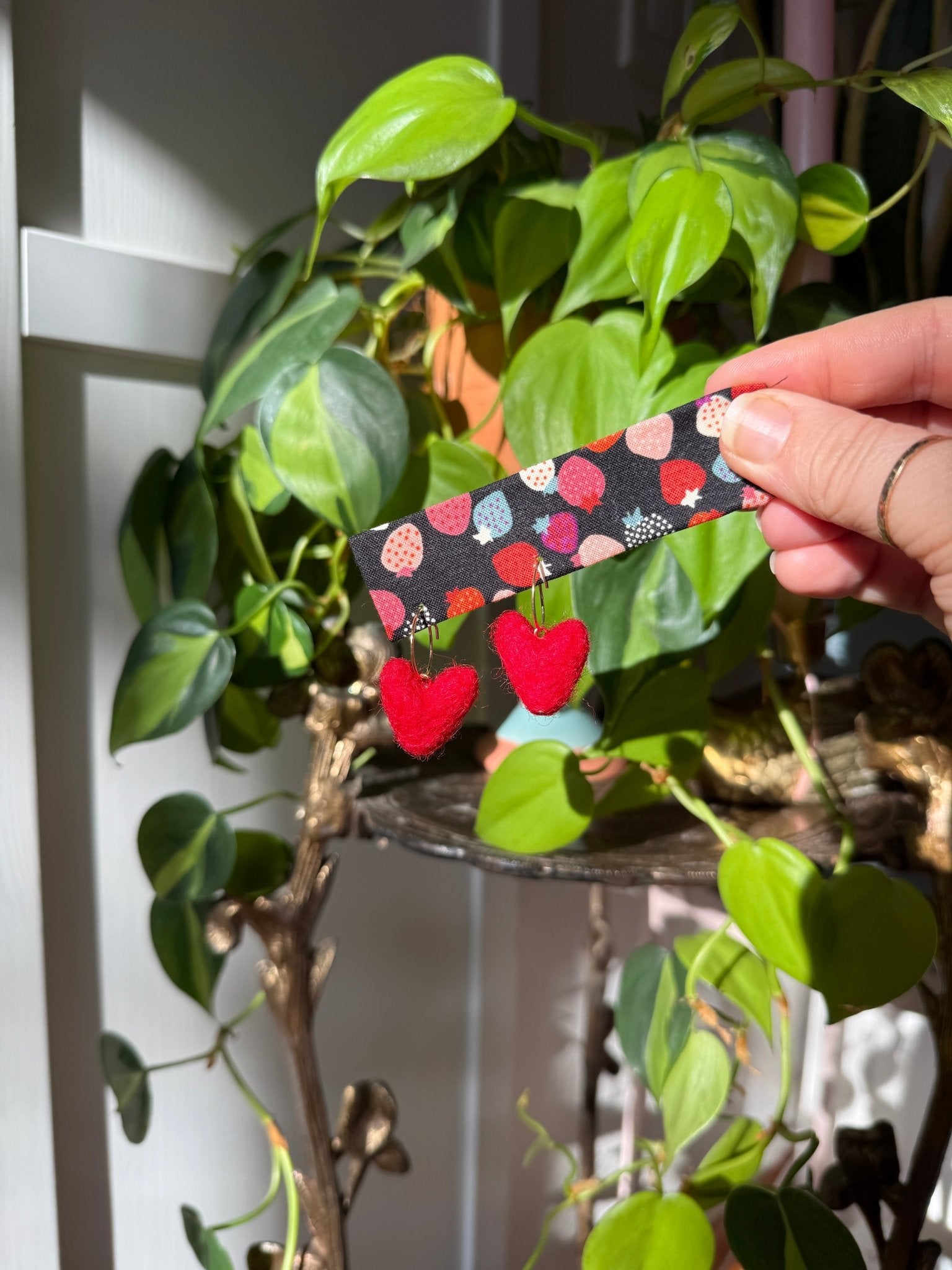 MINI Heart Felt Earrings Earrings La Vie Bien MINI Heart Felt Earrings