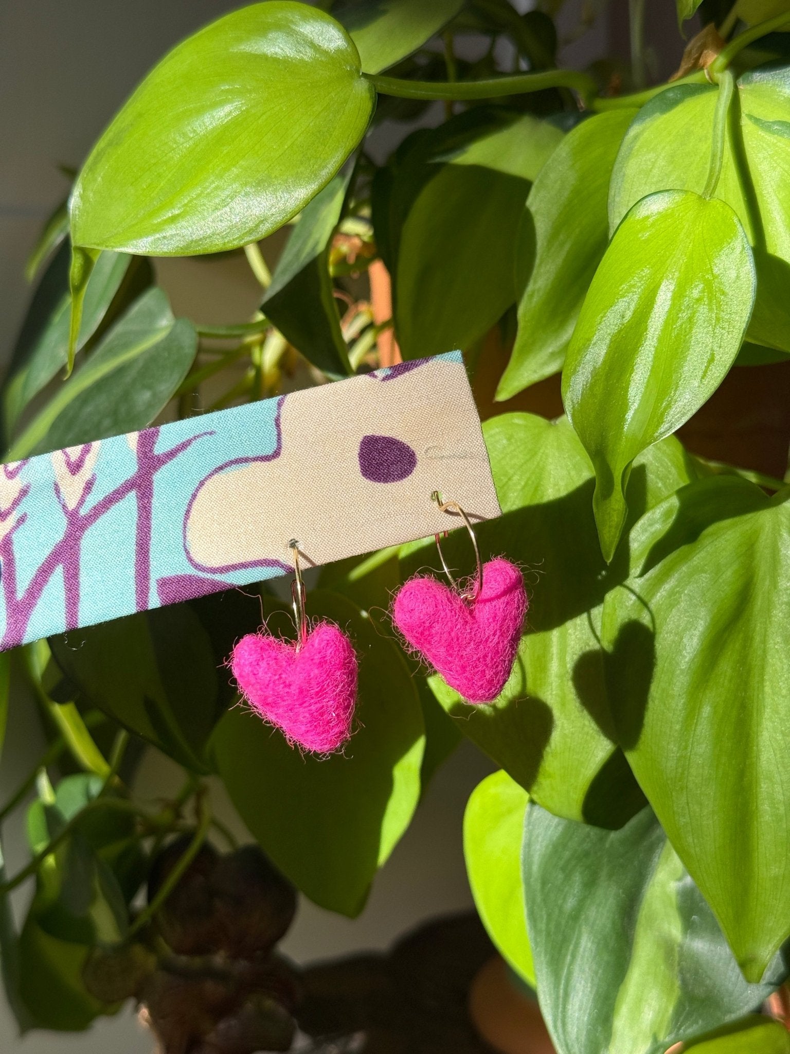 MINI Heart Felt Earrings Earrings La Vie Bien MINI Heart Felt Earrings