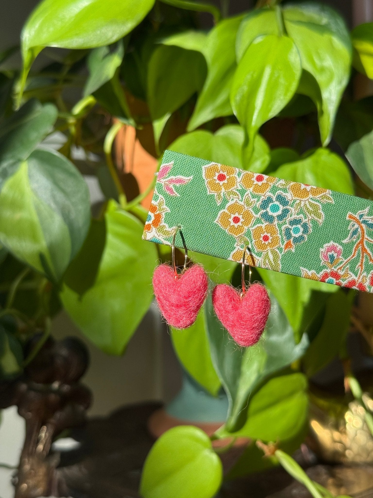 MINI Heart Felt Earrings Earrings La Vie Bien MINI Heart Felt Earrings