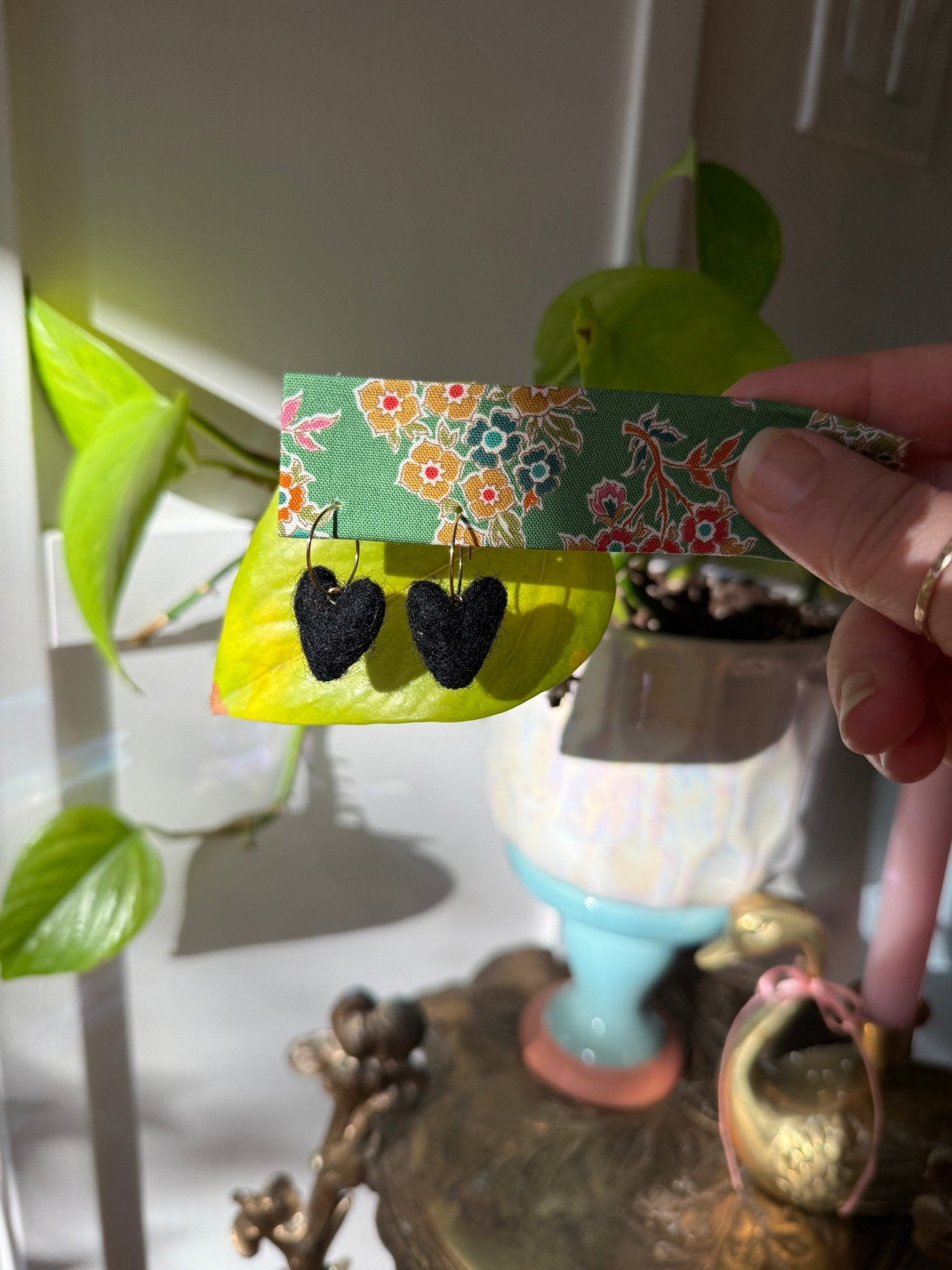 MINI Heart Felt Earrings Earrings La Vie Bien MINI Heart Felt Earrings