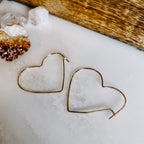 Mini Heart Shaped Threader Earrings Earrings La Vie Bien Mini Heart Shaped Threader Earrings