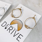 Mini Herkimer Diamond Organic Shape Hoop Earrings by Derive Jewelry