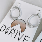 Mini Herkimer Diamond Organic Shape Hoop Earrings by Derive Jewelry