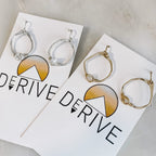 Mini Herkimer Diamond Organic Shape Hoop Earrings by Derive Jewelry