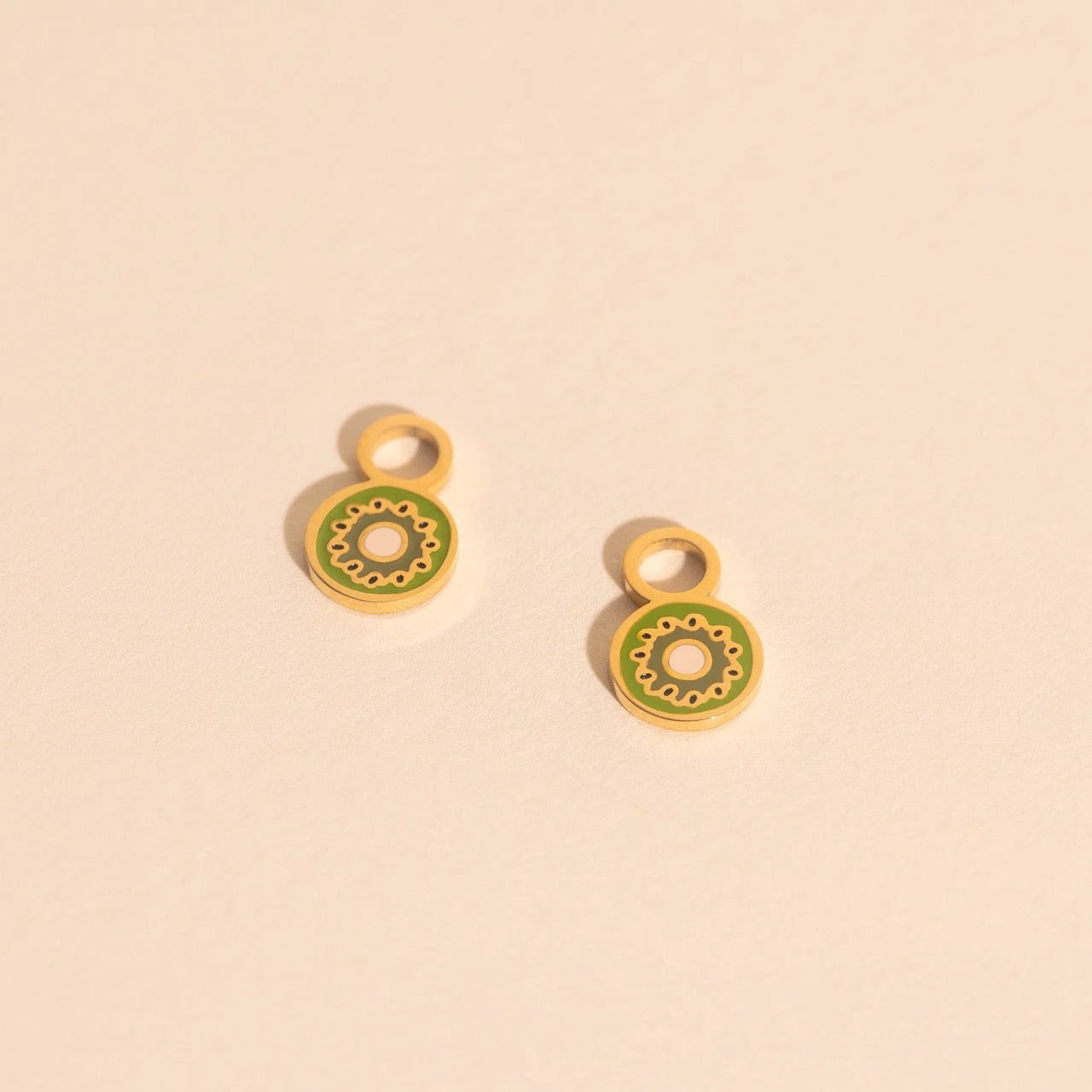 Mini Kiwi Huggie Hoop Charms by Oh Clementine