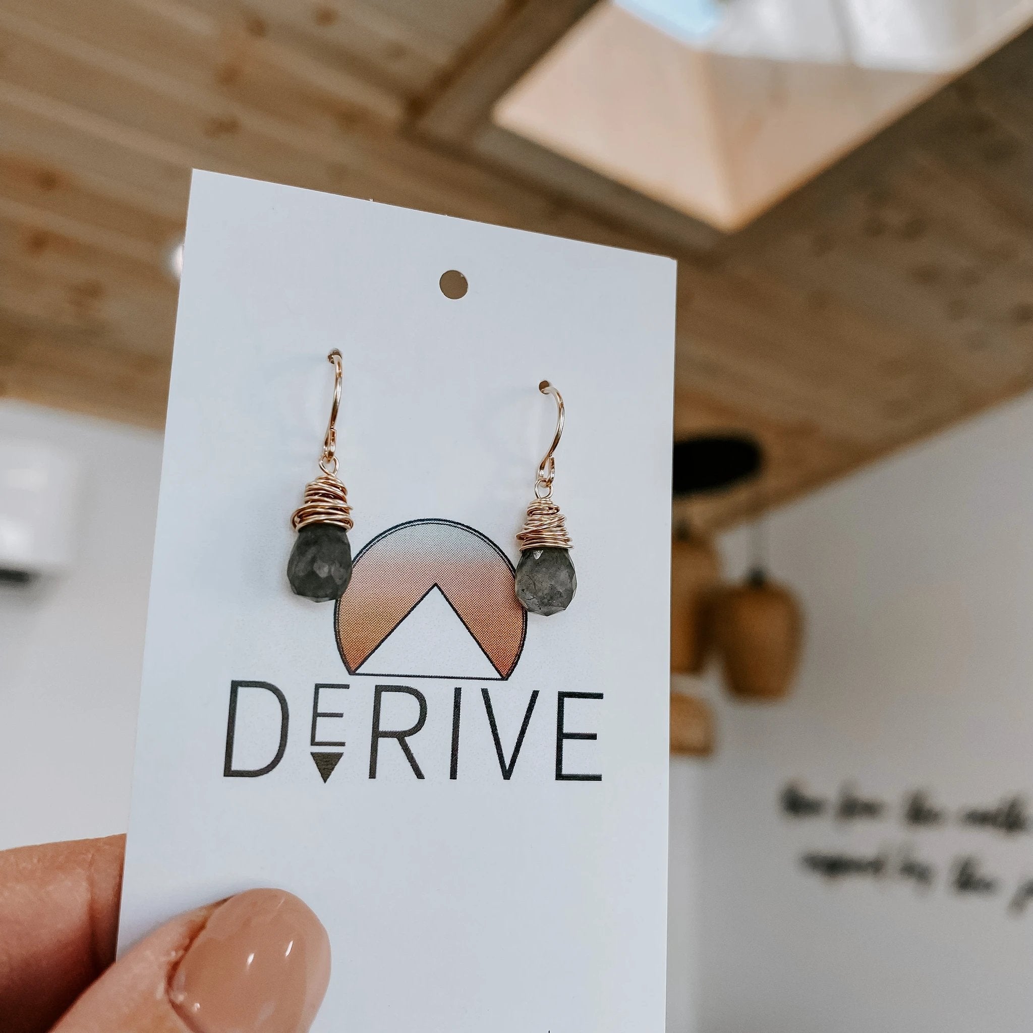 Mini Labradorite Drop Earrings by Derive Jewelry