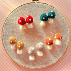 Mini Mushies Felt Earrings by honeyloomdesigns