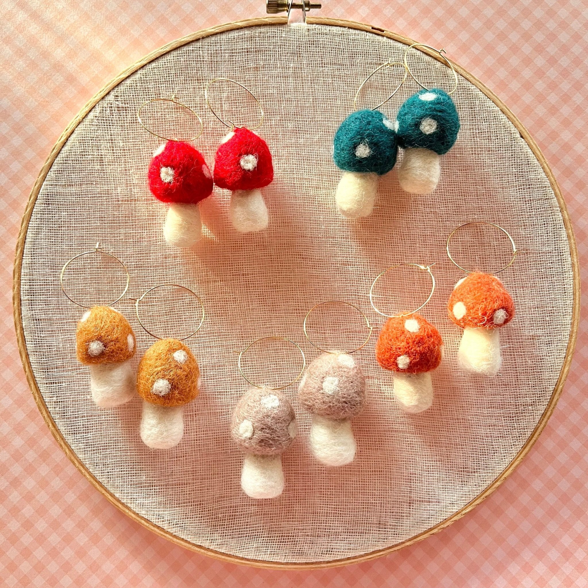 Mini Mushies Felt Earrings