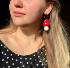 Mini Mushies Felt Earrings by honeyloomdesigns