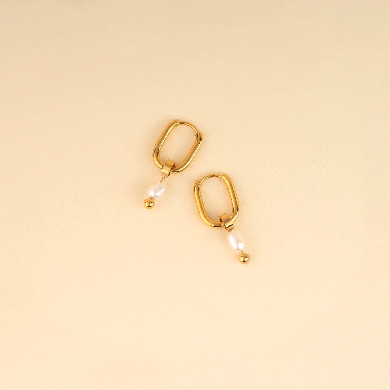 Mini Natural Pearl Huggie Hoop Charms by Oh Clementine