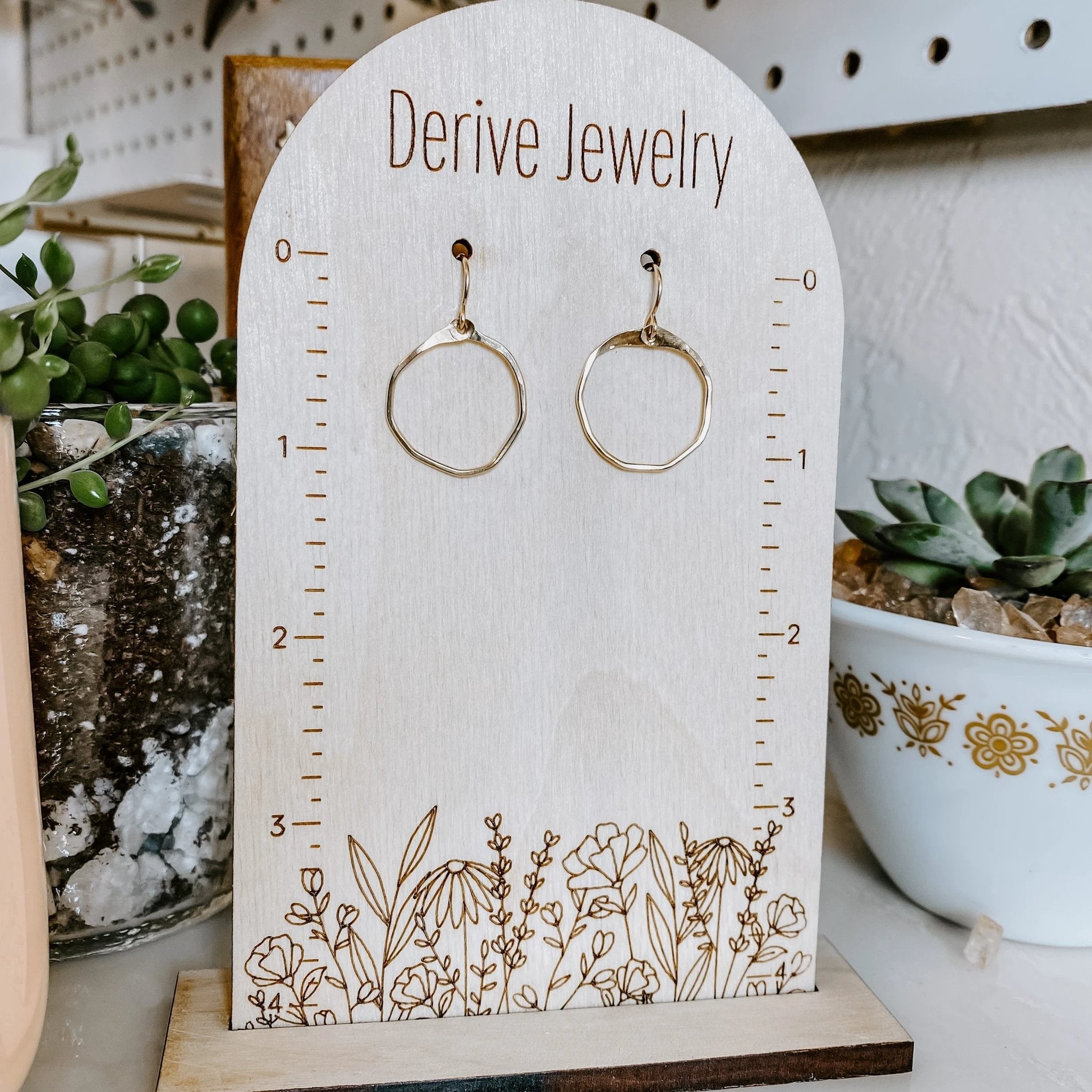 Mini Organic Hoop Earrings by Derive Jewelry