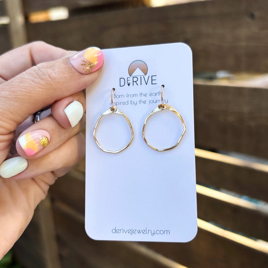 Mini Organic Hoop Earrings by Derive Jewelry