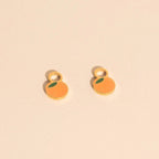 Mini Peach Huggie Hoop Charms by Oh Clementine