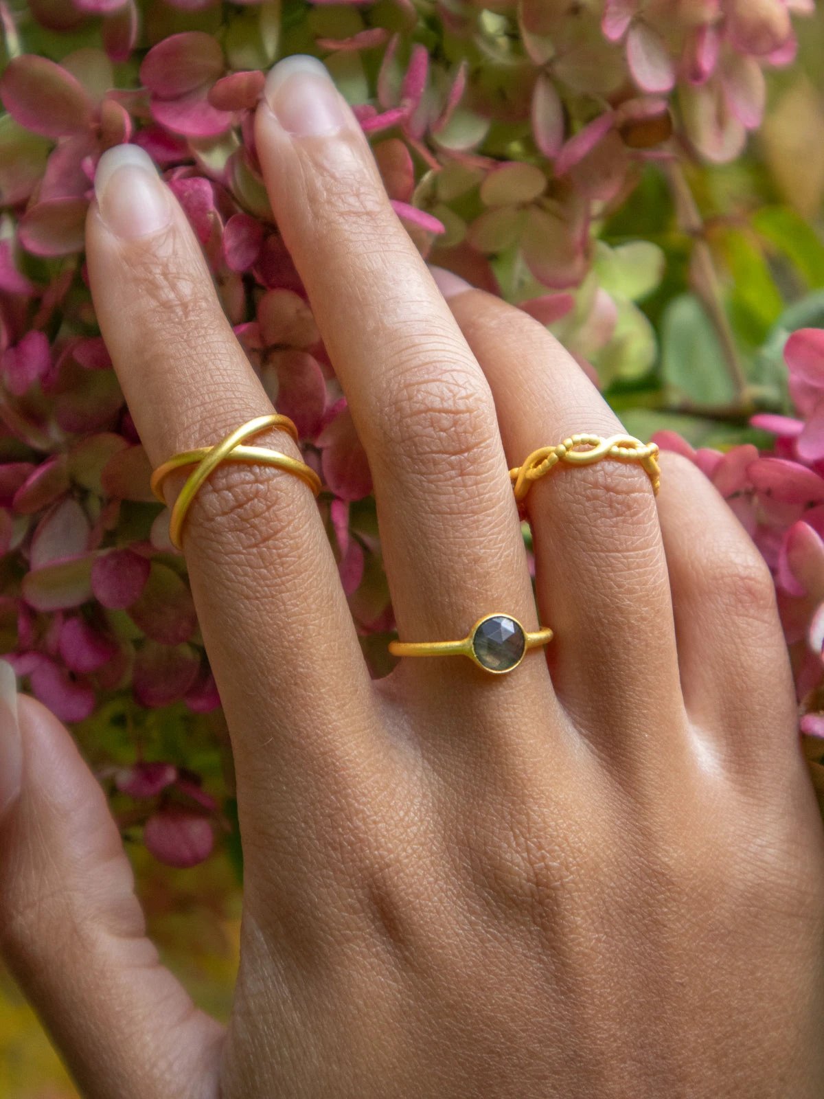 Mini Pebble Ring - Gold by Ash & Rose
