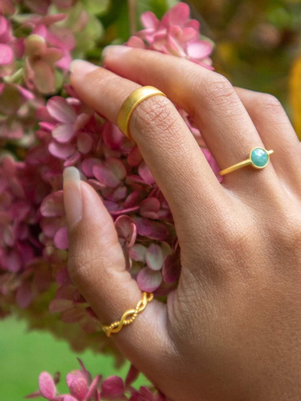 Mini Pebble Ring - Gold by Ash & Rose