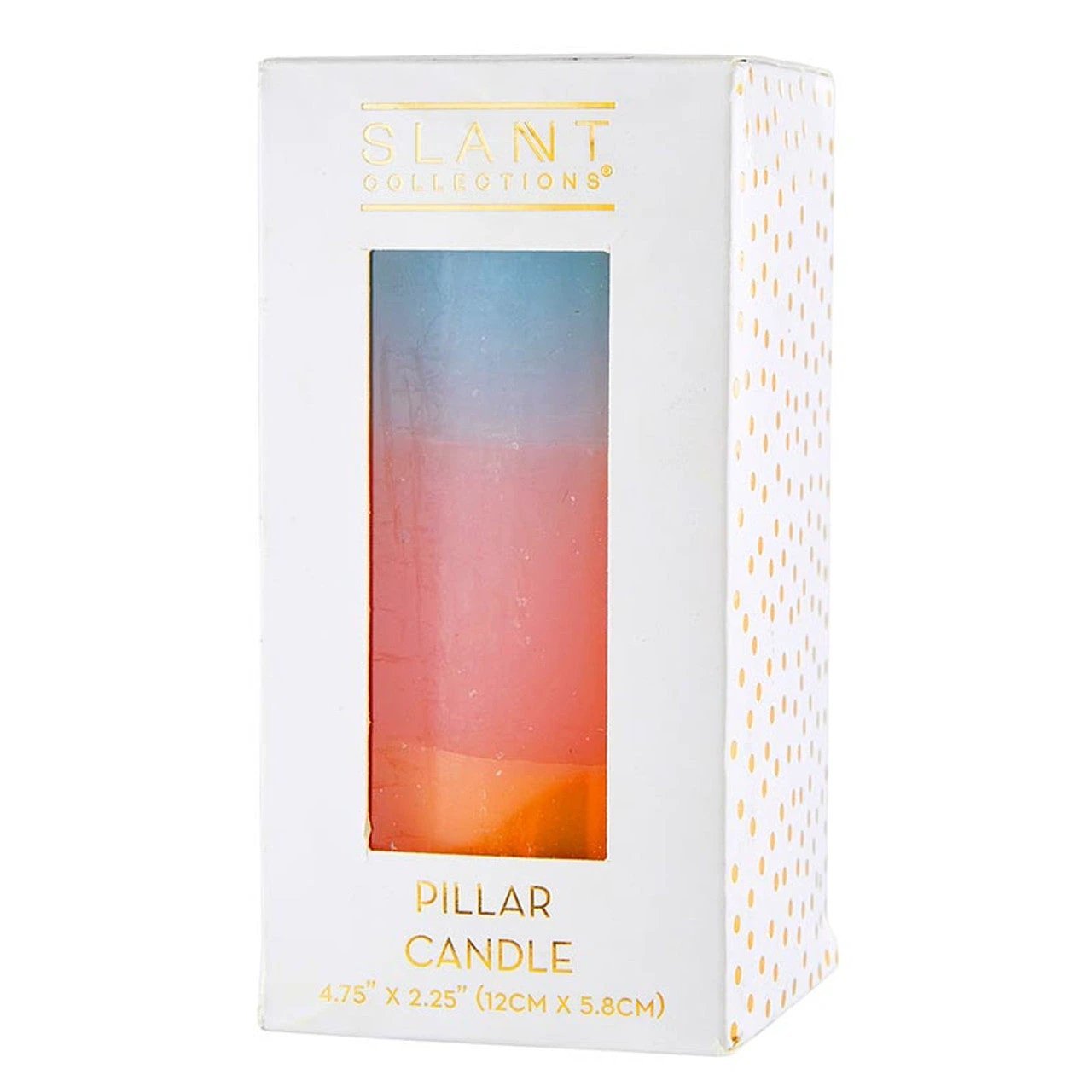 Mini Pillar Candle in Blue Pink Orange | Tri-Colored Ombre Aesthetic Table Candle 4.75" by The Bullish Store