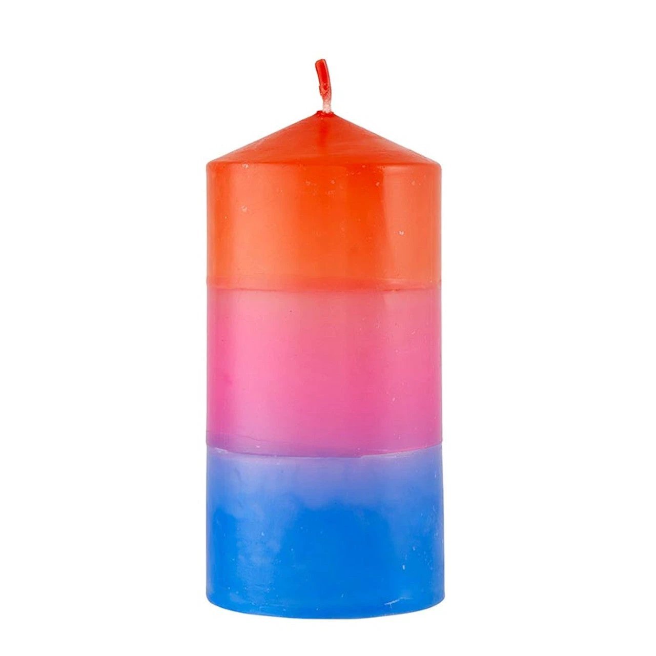 Mini Red-Pink-Blue Pillar Candle | Aesthetic Unscented Table Decor Cylindrical Candle 4.75" by The Bullish Store